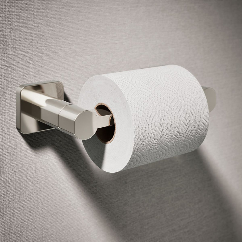 Parallel™ Pivoting Toilet Paper Holder, Wall-Mount Bathroom Toilet Paper Holder, Polished Nickel