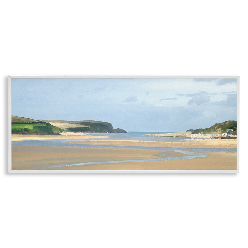 Vaste vue sur la plage, estampe numérique par Noah Bay, Giclée encadrée blanc bord de mer, H 10 po x l 24 po