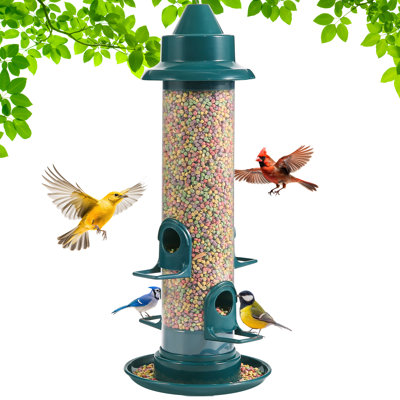 Tube Bird Feeders For Outdoors Hanging Squirrel Proof Wild Bird Feeders With 4 Feeding Ports Attract A Variety Of Hummingbird Garden Yard Decoratio