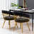 Christle Modern Mid Century Dining Chair, Upholstered Velvet Dining Room Chairs with Metal Legs for Makeup/Living Room (Set of 6)-909808260