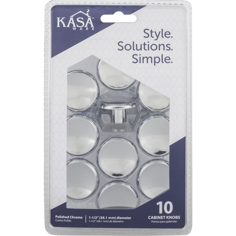 1 1/2" Diameter Mushroom Knob Multipack, Polished Chrome