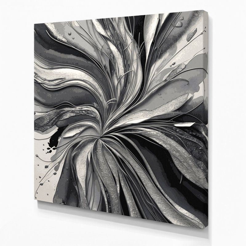 Aquarelle abstraite 30, art mural sur toile grise, H 12 po x l 12 po