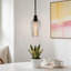 Luminaire suspendu simple 5,7 po x 9 po avec abat-jour en verre transparent