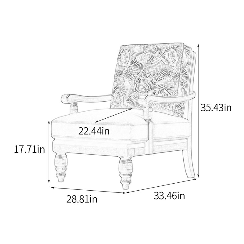 Fauteuil large 28,81 po Rayshaud