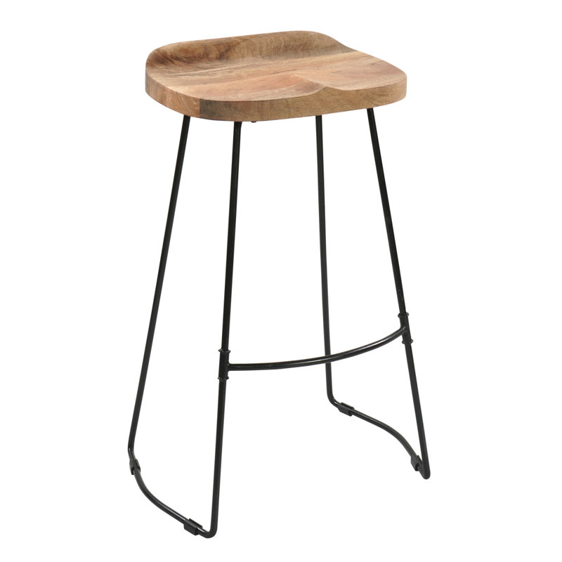 Tabouret de bar Chyan 30.1, Noir / brun