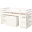 Lit mezzanine simple avec armoire et bureau roulant - blanc, stable et durable-1514591290