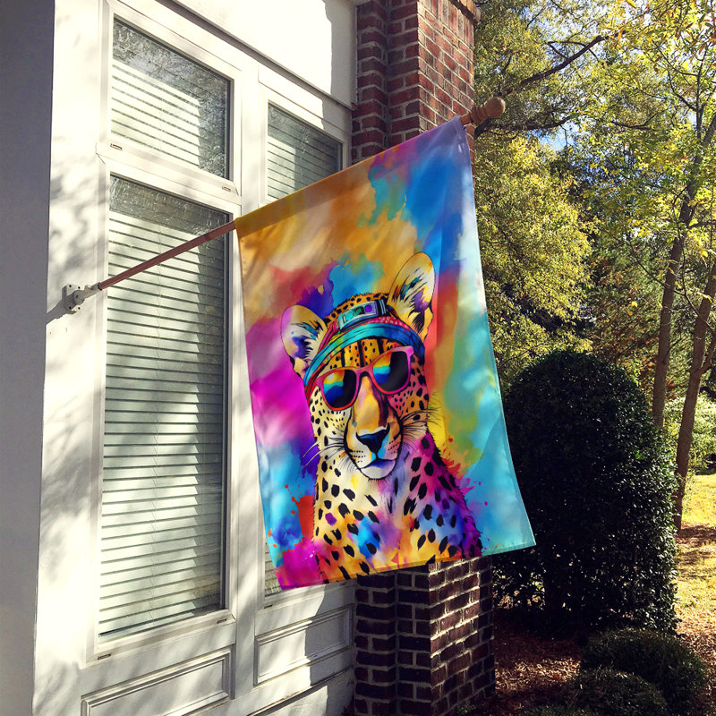 Drapeau de maison de guépard hippie