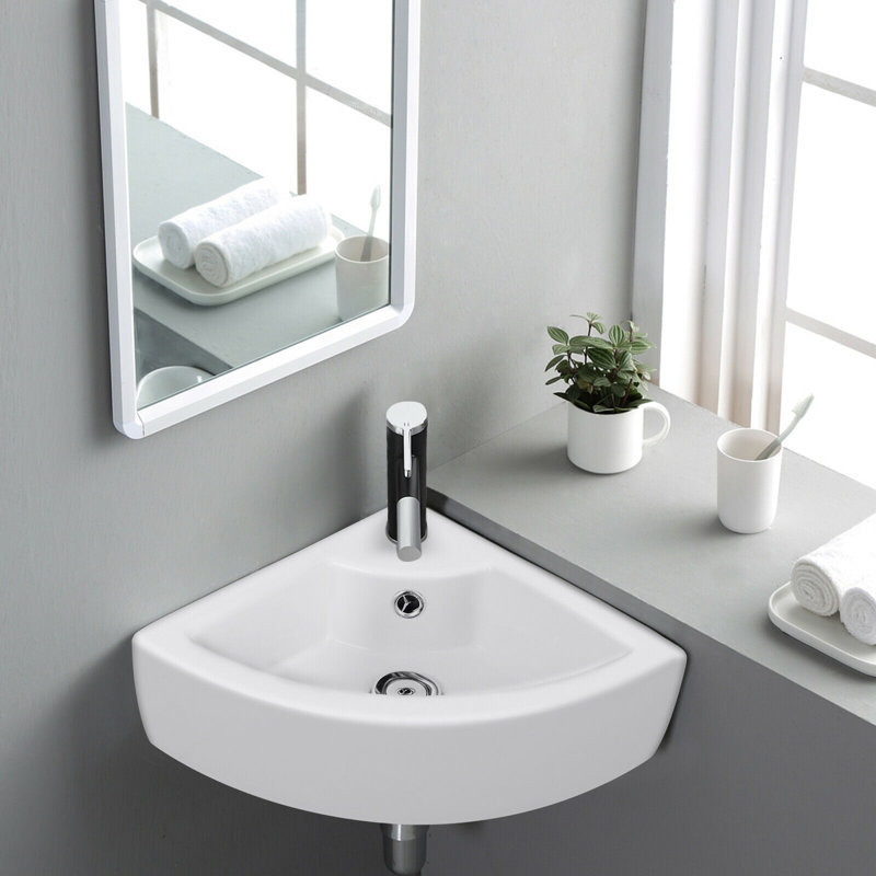 clihome 18 " Ceramic Specialty Bathroom Sink and Overflow Hole