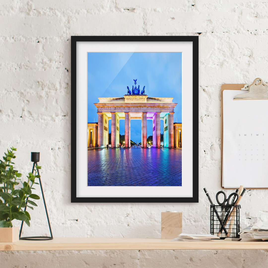 Gerahmtes Poster Illuminated Brandenburg Gate