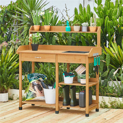 Potting Bench Table with Removable Sink