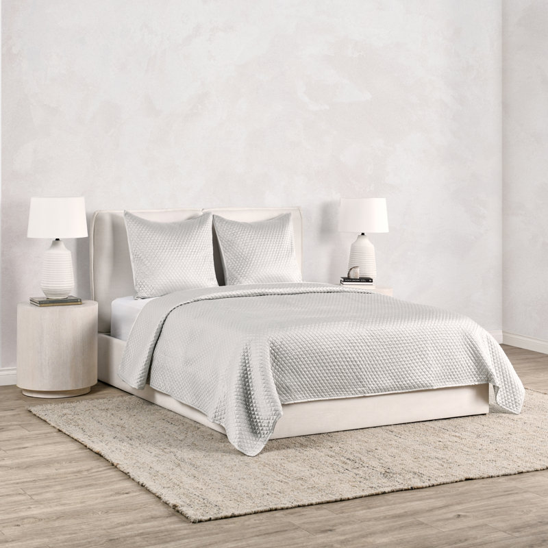 Winthrop Sateen Sham, Euro, Silver Gray