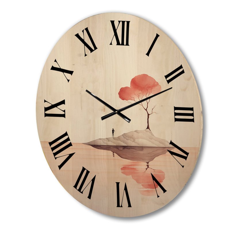 Horloge murale en bois massif Perth, Moyenne
