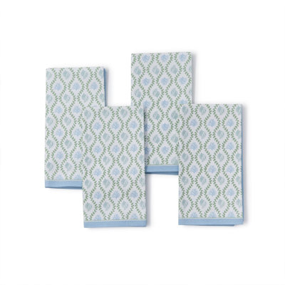 Ensemble de 4 serviettes de table réutilisables 20 "x 20" Coastal Block
