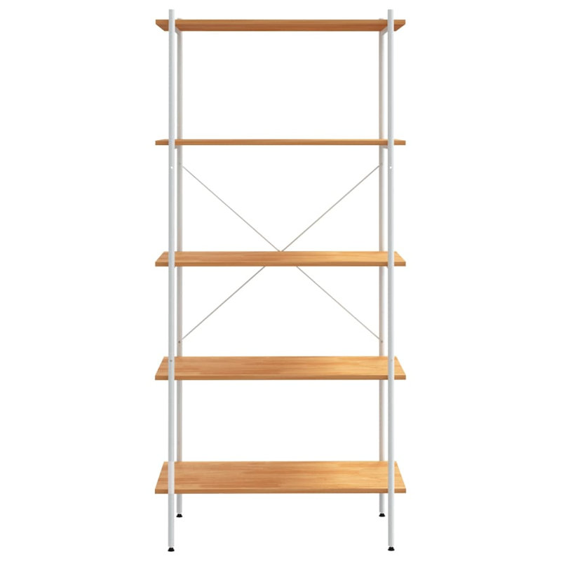 Madiun 80cm W Steel Shelving Unit, White/Oak