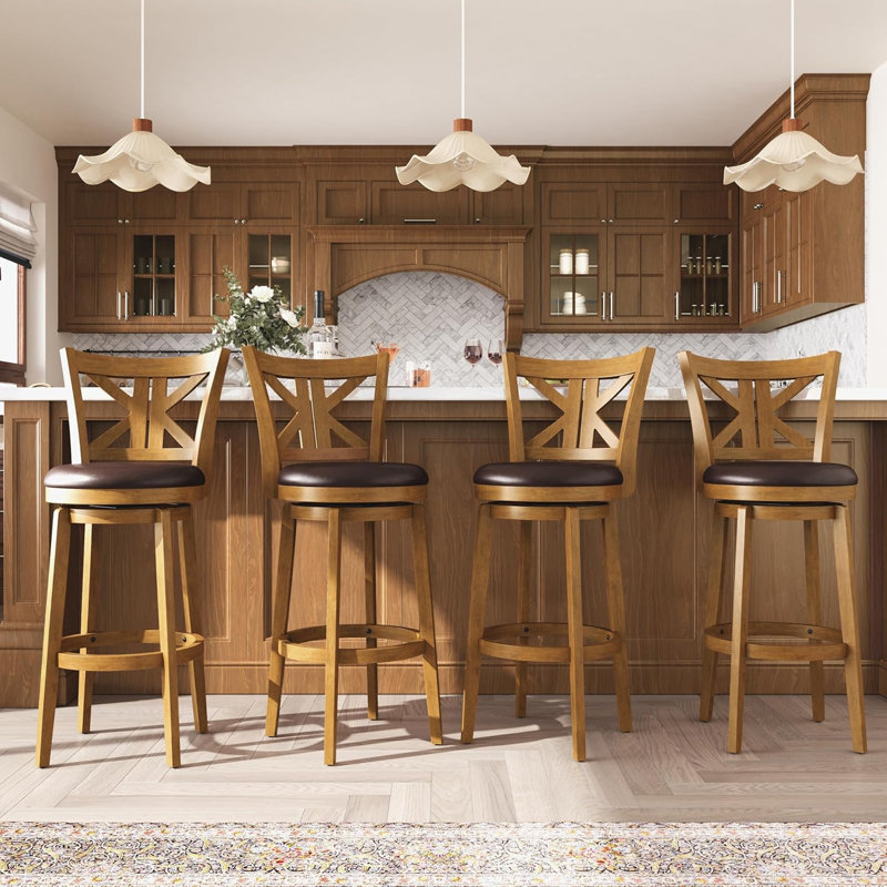 Ensemble de 2 tabourets pivotants avec dossier, tabourets de bar 30 pouces