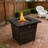 50,000 BTU Square Propane Fire Pit Table - 28" Outdoor Patio Heater With Steel Frame & Wicker Base