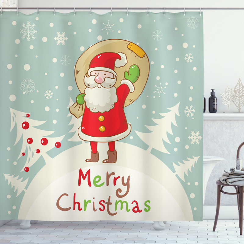 Ensemble de rideau de douche santa et crochets, H 84 po x l 69 po