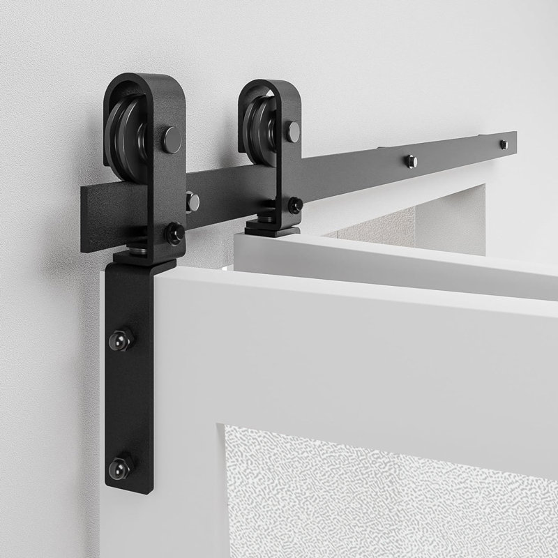 40" Bi-Folding Sliding Barn Door Hardware Track Kit For 2 Doors,No Door (Track Length 40" For Double 18" Wide Door)