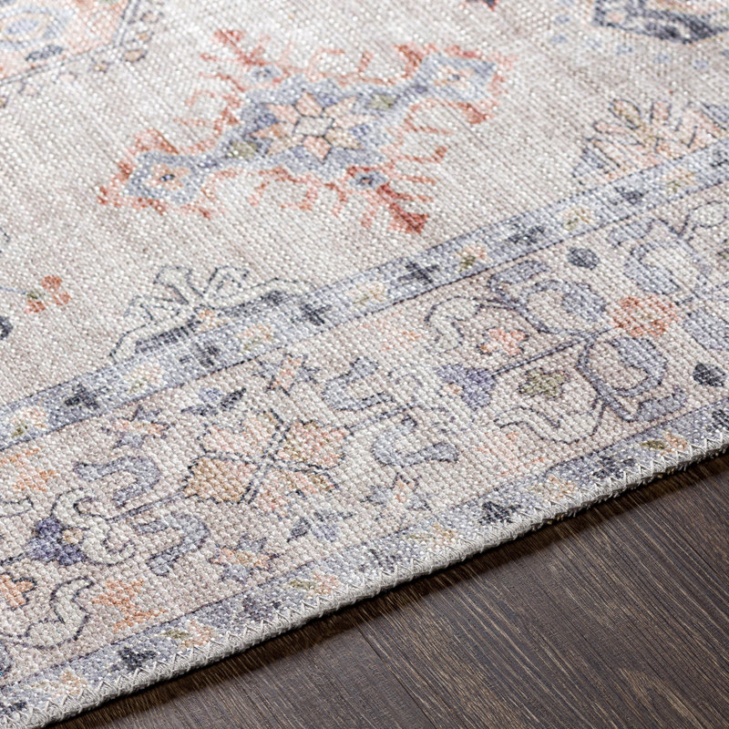 Chavarria Oriental Beige/Purple/Blue Area Rug, Rectangle 8'10" x 12'