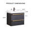 Ensemble de meuble-lavabo simple mural moderne 30 po avec lavabo en céramique et tiroirs à fermeture en douceur 30 po