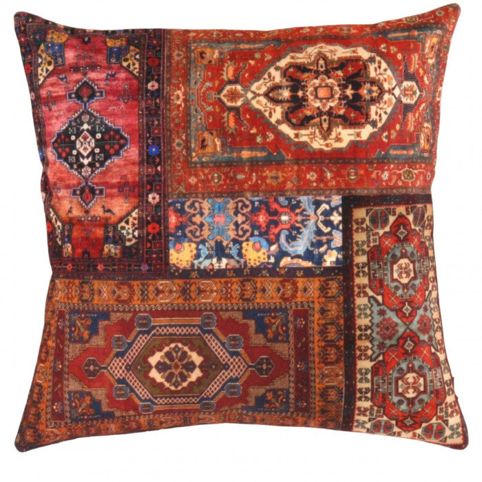 Coussin décoratif en velours Pasargad 16 po x 16 po