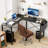 L Shaped Desk Gaming Computer 50 Inch Reversible Corner Table PC for Writing Study Student with Wood Tabletop Metal Frame CPU Stand Side Bag for Home Office Small Place,-1936910200