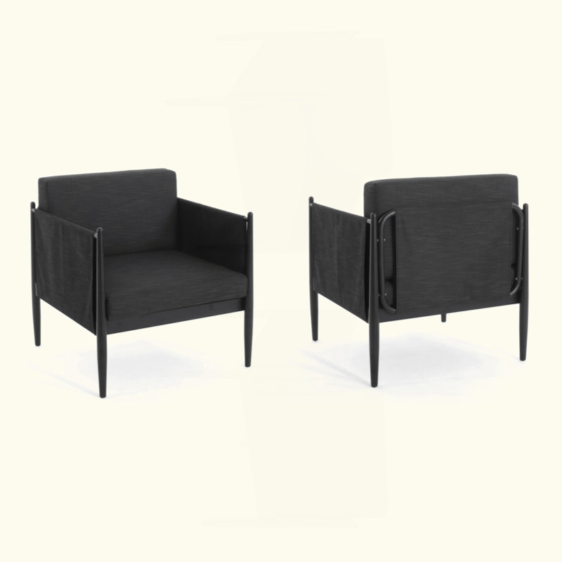Chaises club modernes pour l'extérieur en aluminium 2 pièces avec coussins résistants à l'eau et structure robuste pour une durabilité accrue