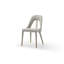 Ensemble de deux chaises d'appoint en similicuir gris et or et acier inoxydable-1885401648-1885401655