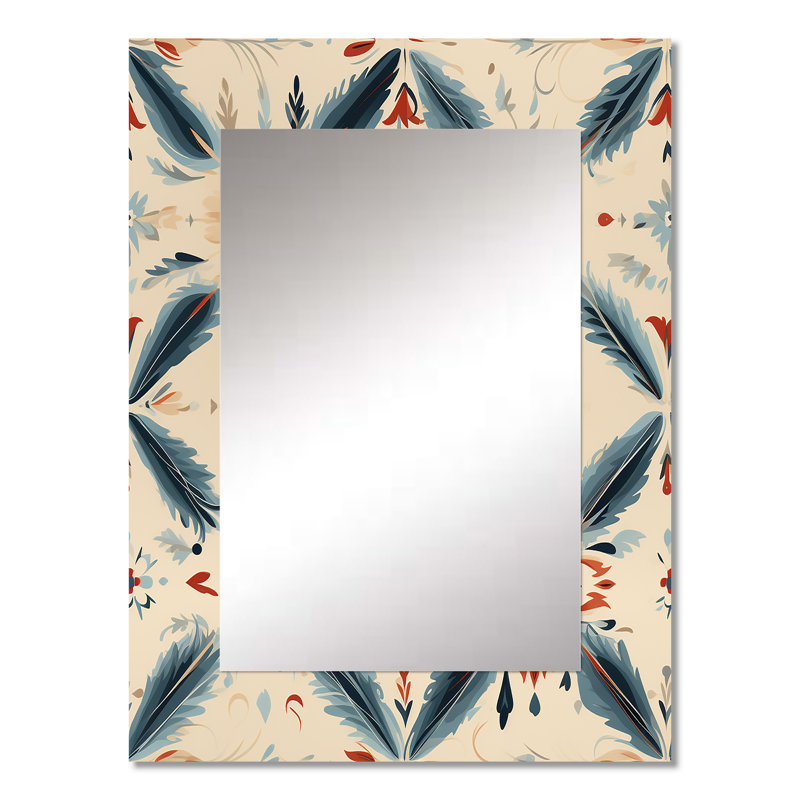 Motif bohème de style nomade d'Alphea - miroir géométrique unique, grand miroir mural moderne, impression d'art en métal