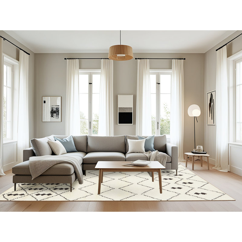 Tapis beige / gris Cheltenham, Rectangle 8 pi x 12 pi