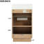 Meuble-lavabo de 18,5 po de style rustique avec lavabo en résine réversible, fabrication d'armoire, tablette intérieure réglable pour une solution de rangement personnalisée, poignées élégantes en alliage de zinc, surface à grain de bois, conception à fermeture en douceur