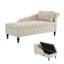 Modern Nailhead-trim & Button-tufted Lounge Chair, Velvet Chaise Lounge Sofa With Storage, Bedroom And Office-1609986897