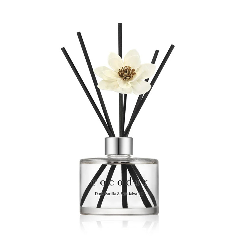  Diffuseur de fleur blanche 200 ml (6,7 oz) / Opkg / vanille foncé et bois de santal [ensemble de 15]