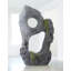 Sculpture colossale en pierre reconstituée, deux trous, pierre anthracite