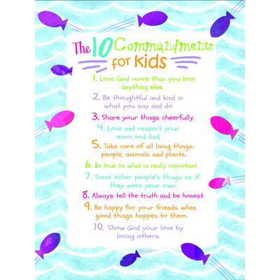 «Kids Ten Commandments Sea», reproduction sur toile tendue