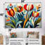 «Green Mid Century Mod Nature Tulip V», ensemble d'art mural abstrait Mid-Century-107213363-107213365