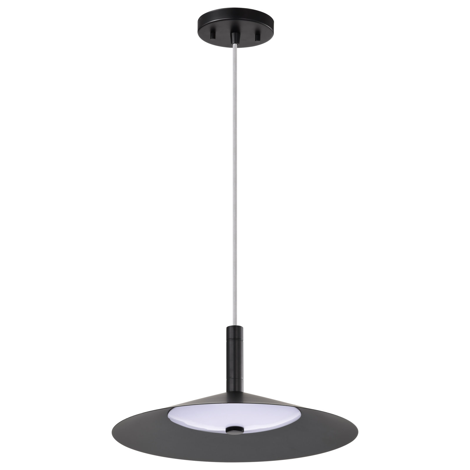 Vicente Dimmable LED Single Light Pendant, Matte Black, 151.13" H x 14" W x 14" D