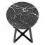 Table d'appoint, côté, rond, bout, table de chevet, lampe, stratifié aspect marbre noir, métal noir
