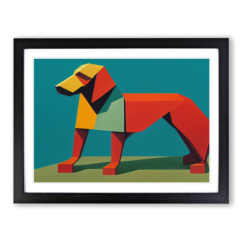 Dog Abstract Vol.1 - Single Picture Frame Painting, Black, 46cm H x 64cm W x 2cm D