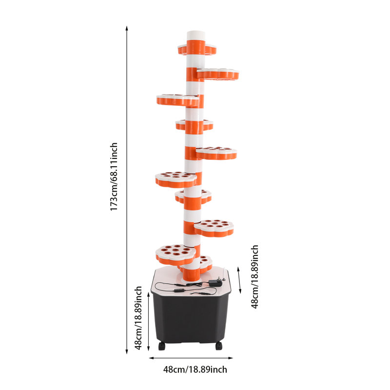 10-Tier 80-Hole Vertical Hydroponic Planter With Timer