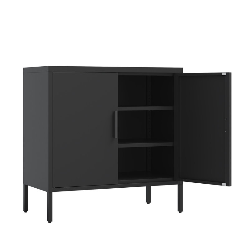 Metal Single Storage Cabinet ( 31.5'' H x 31.5'' W x 16'' D), Black
