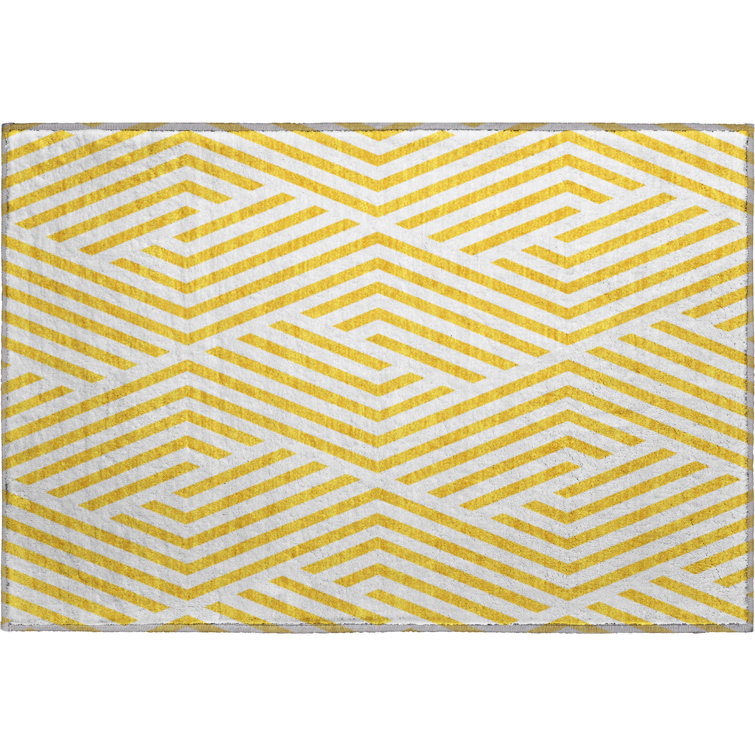 Premium Machine Washable Cerrito AMF550 Yellow Rug