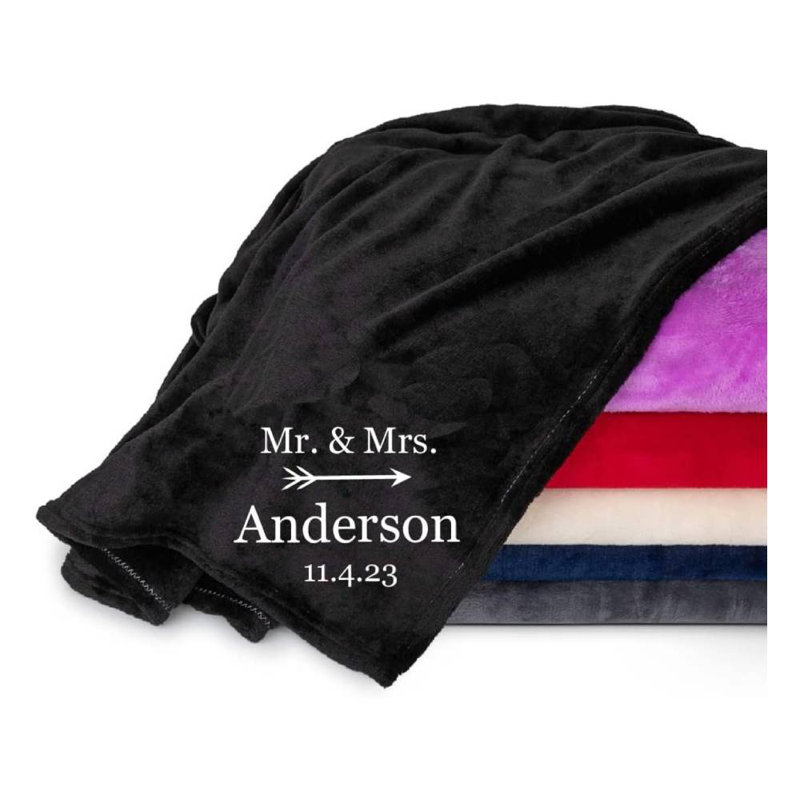 Couverture pour enfant personnalisée douce et confortable - Couples cadeaux - noir, L 40 po x L 60 po, Oui
