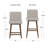 Dorreen Wood And Upholstered Tufted Adjustable Height Swivel Stool-49172510-49172509
