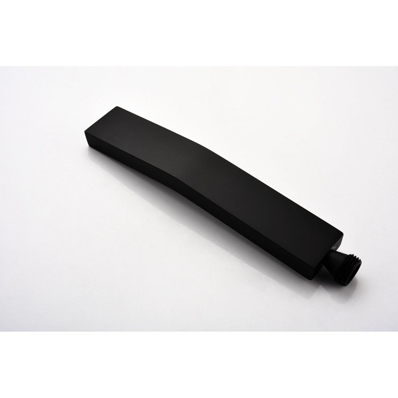 16" Shower Head Ceiling Mount - Construction, Matte Black Look Mounted With Gentle Water Spray, Matte Black