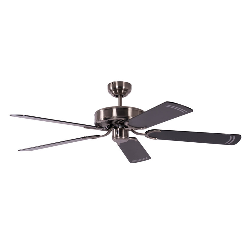 Shayla 132cm Ceiling Fan, Aged Silver, Walnut