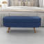Banc de rangement repose-pieds ovale, pieds en bois d'hévéa, bleu (43,5 po x 16 po x 16 po)-621831678