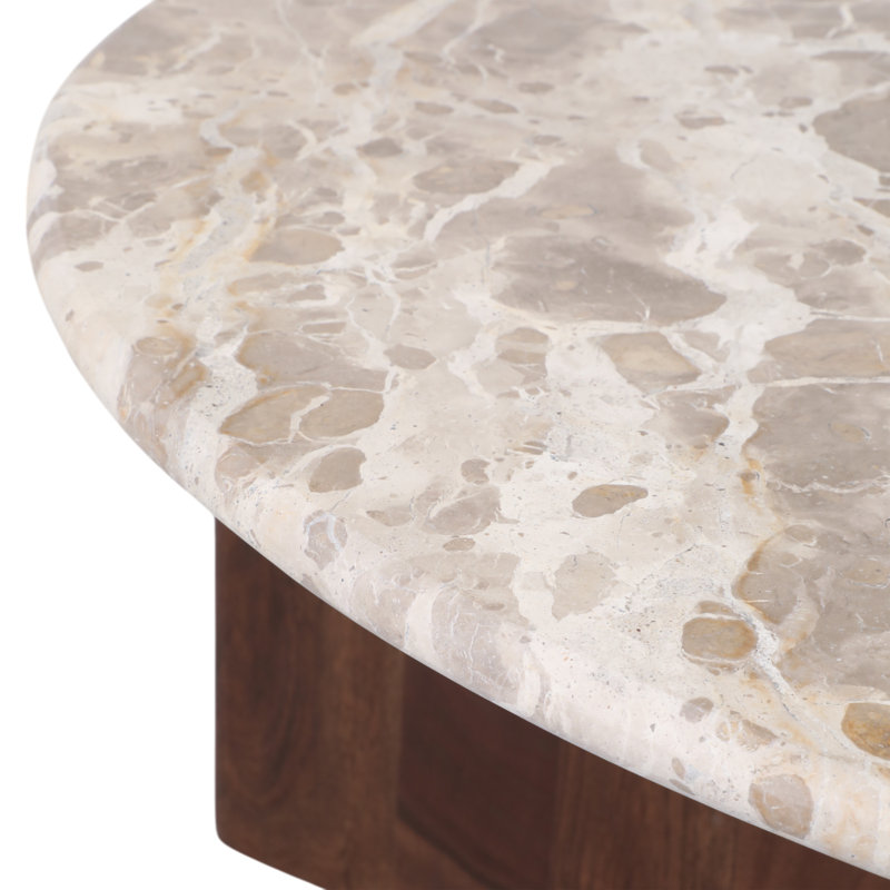 Sagebrook Home 39" Somerset Marble And Wood Coffee Table, Multi