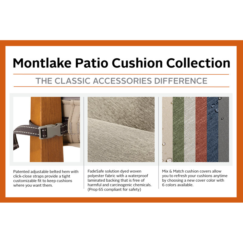 Montlake™ Countered Fadesafe Outdoor Bench Cushion Cover, Antique Beige