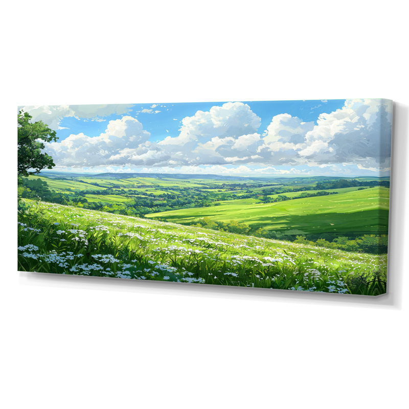 «Countryside At High Noon II», art mural sur toile, H 28 po x l 60 po, Toile tendue sur cadre, Ne s’applique pas